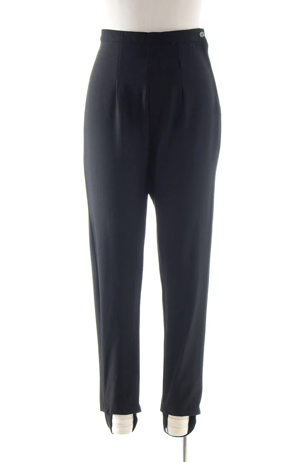 1940s 1950s Black Stirrup Pants | small