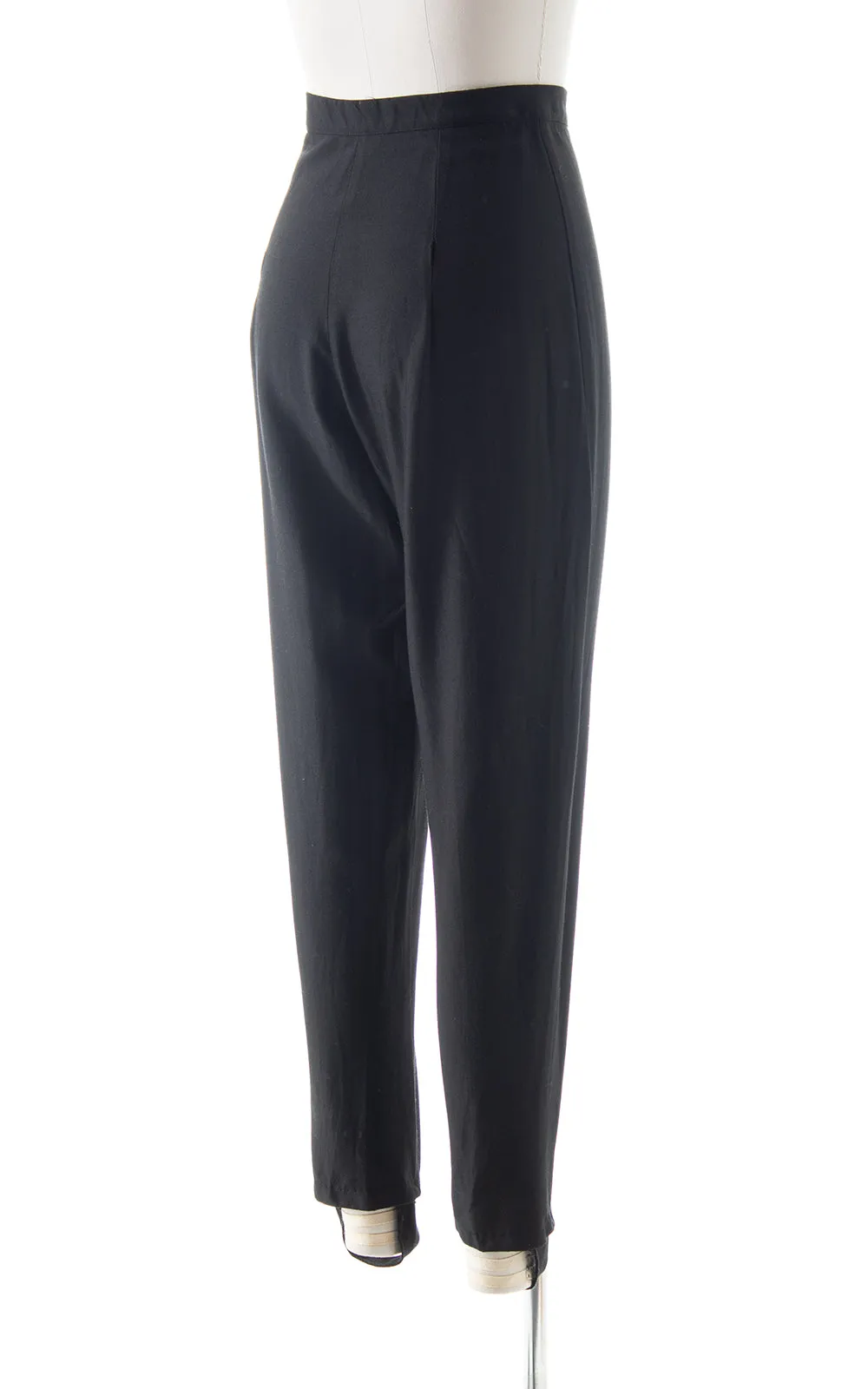 1940s 1950s Black Stirrup Pants | small