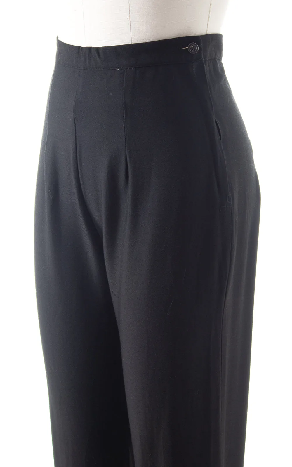 1940s 1950s Black Stirrup Pants | small