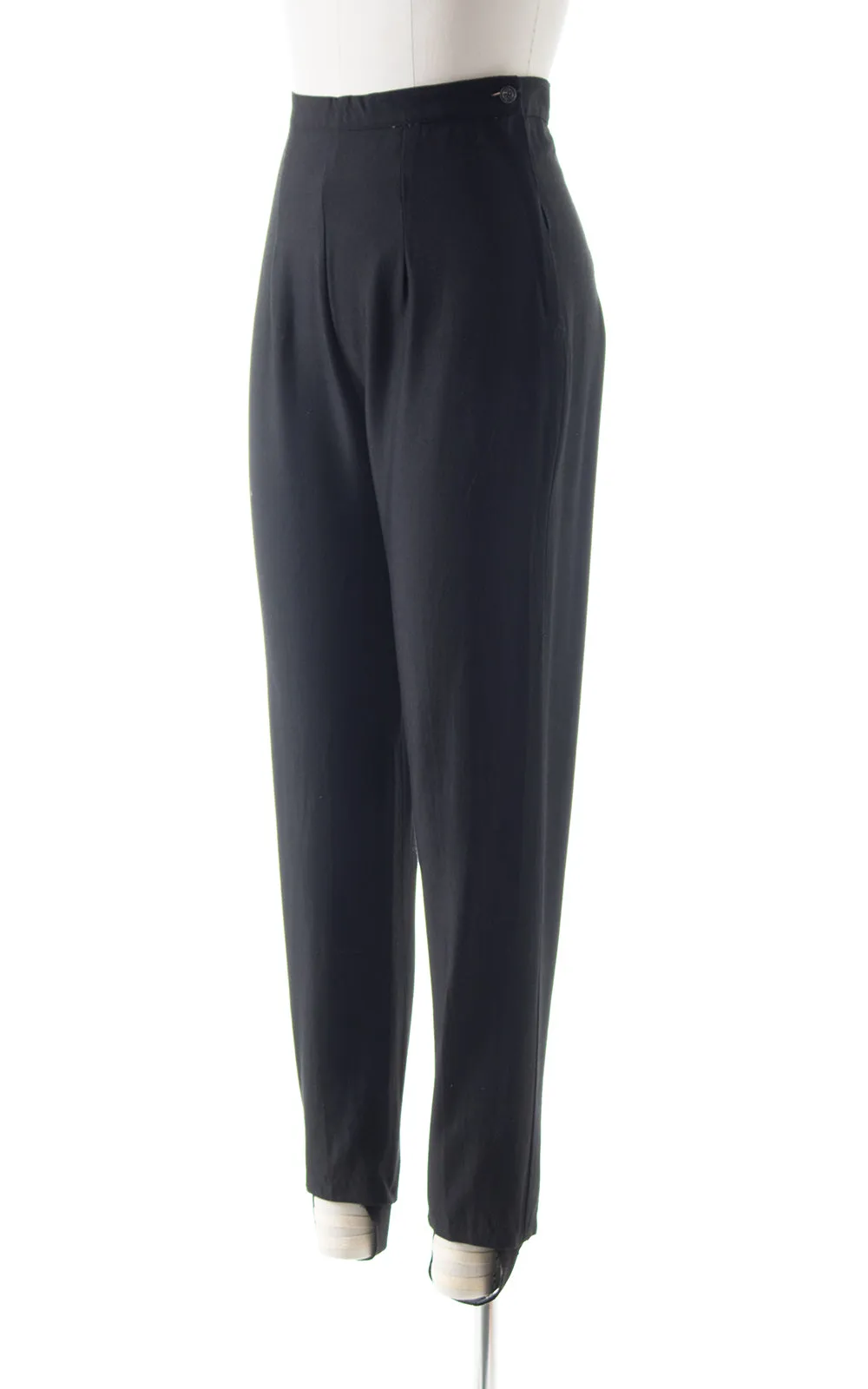 1940s 1950s Black Stirrup Pants | small