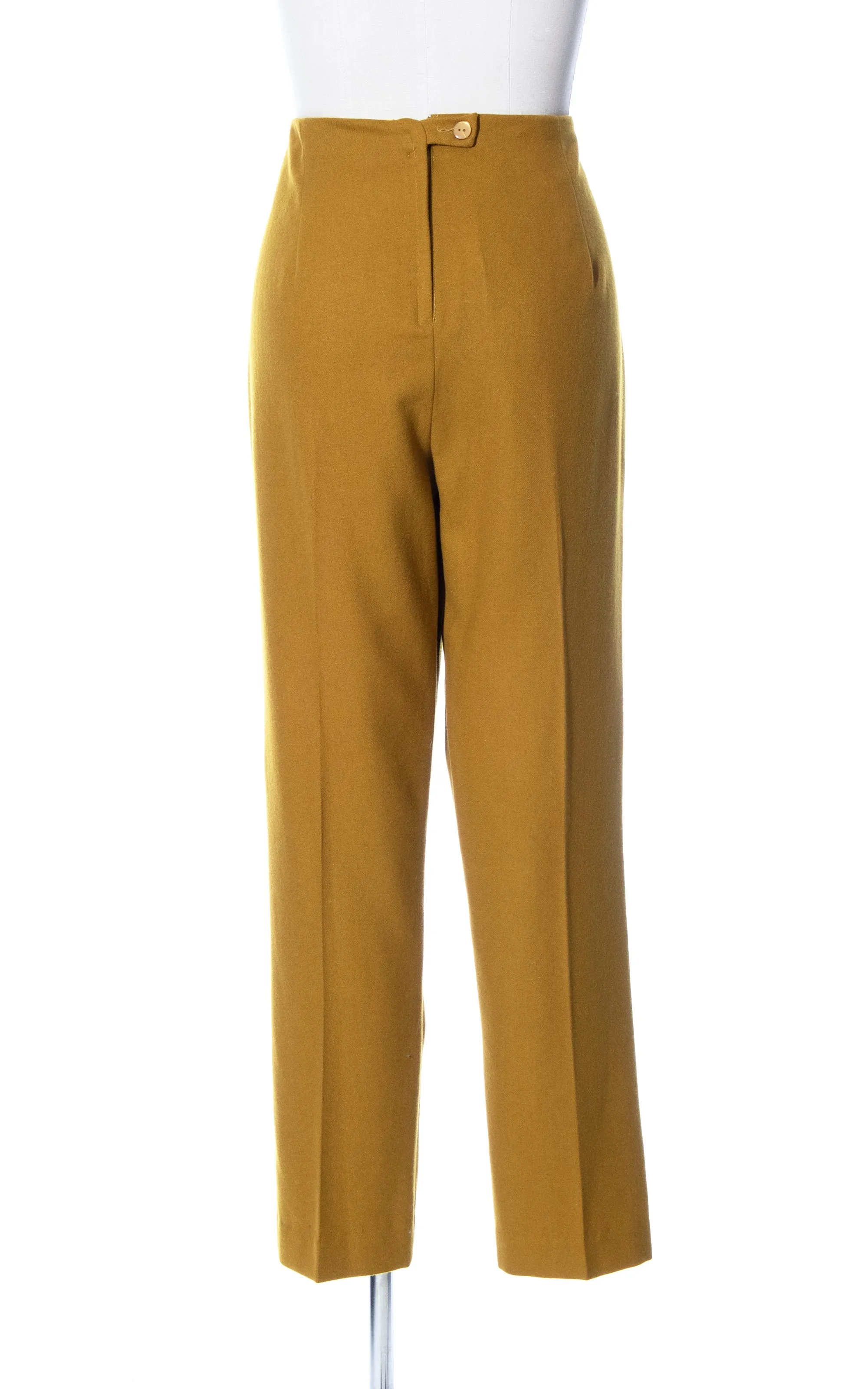 1960s Mustard Yellow Wool Pants | medium