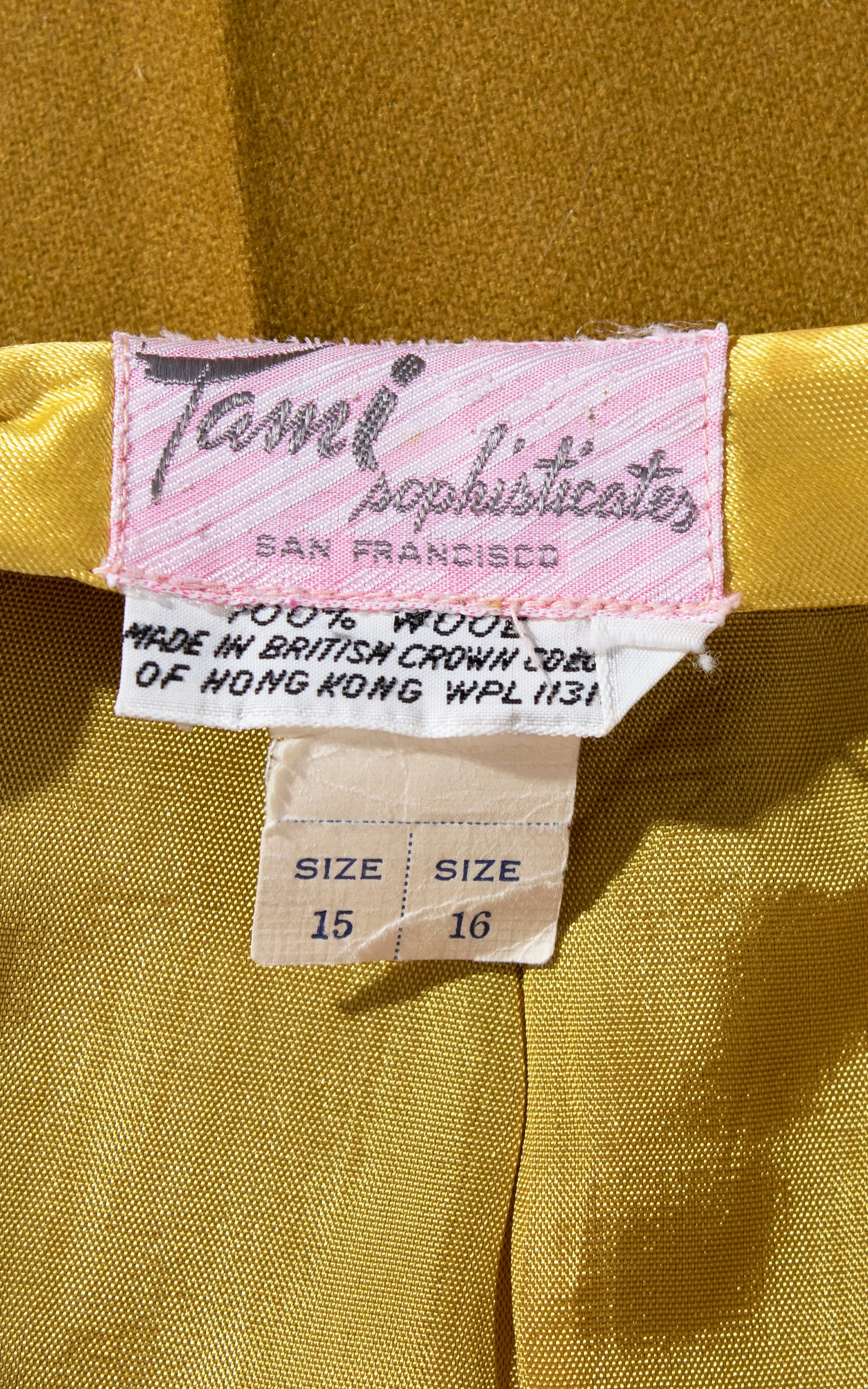 1960s Mustard Yellow Wool Pants | medium