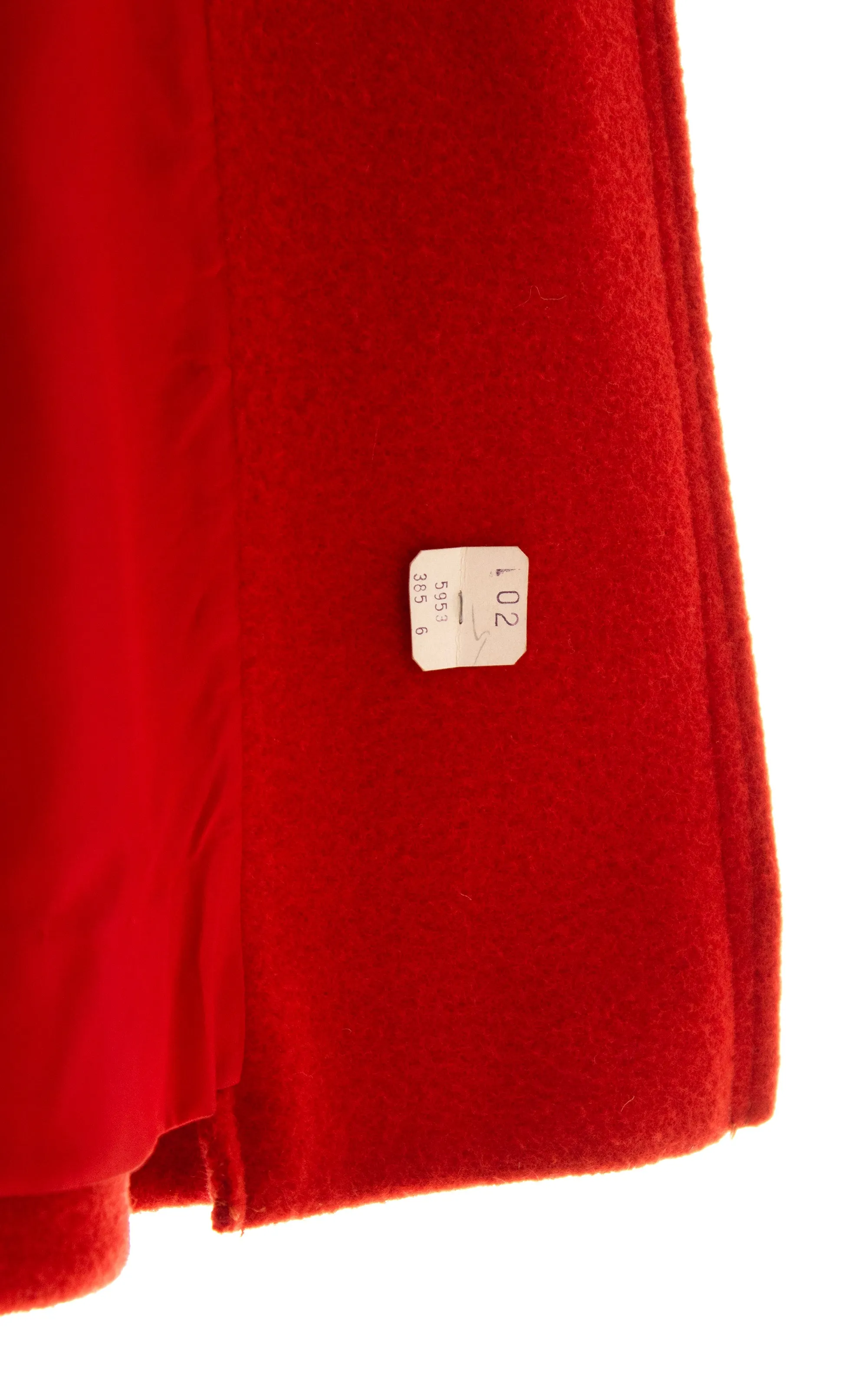 1970s DEADSTOCK Red Wool Belted Trench Coat | x-small/small