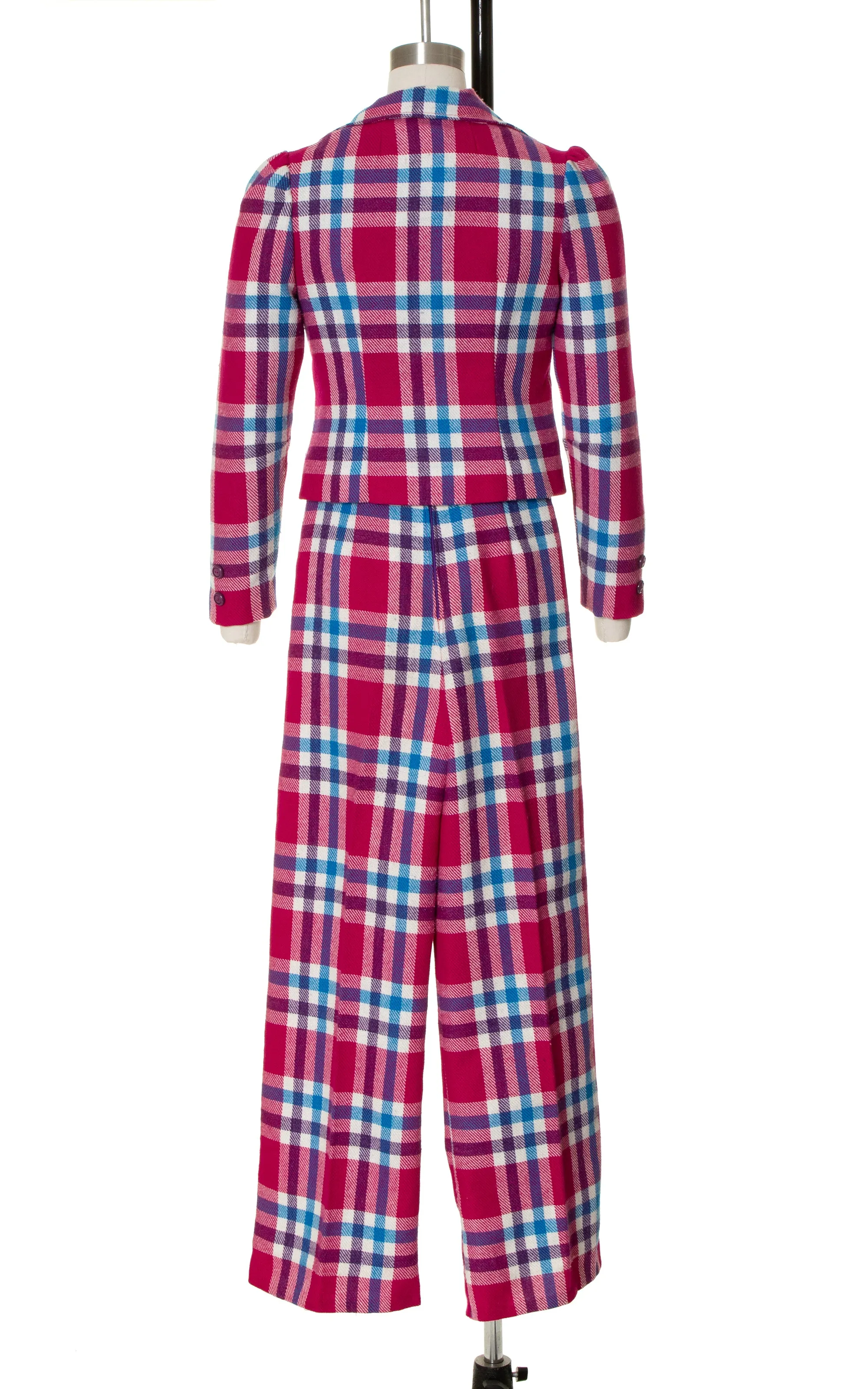 1970s Plaid Pant Suit | x-small