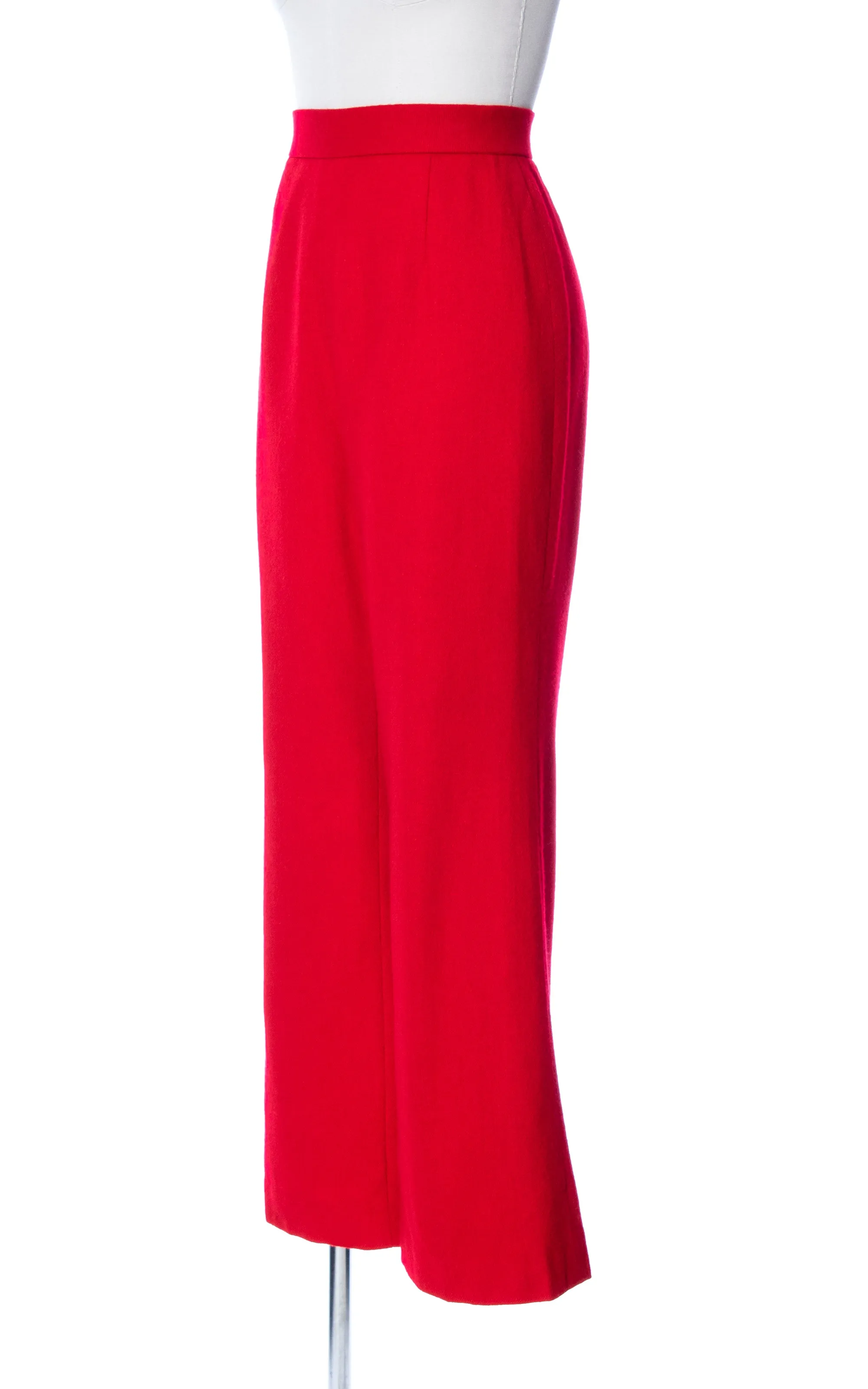 1970s Red Wool Bell Bottom Pants | x-small