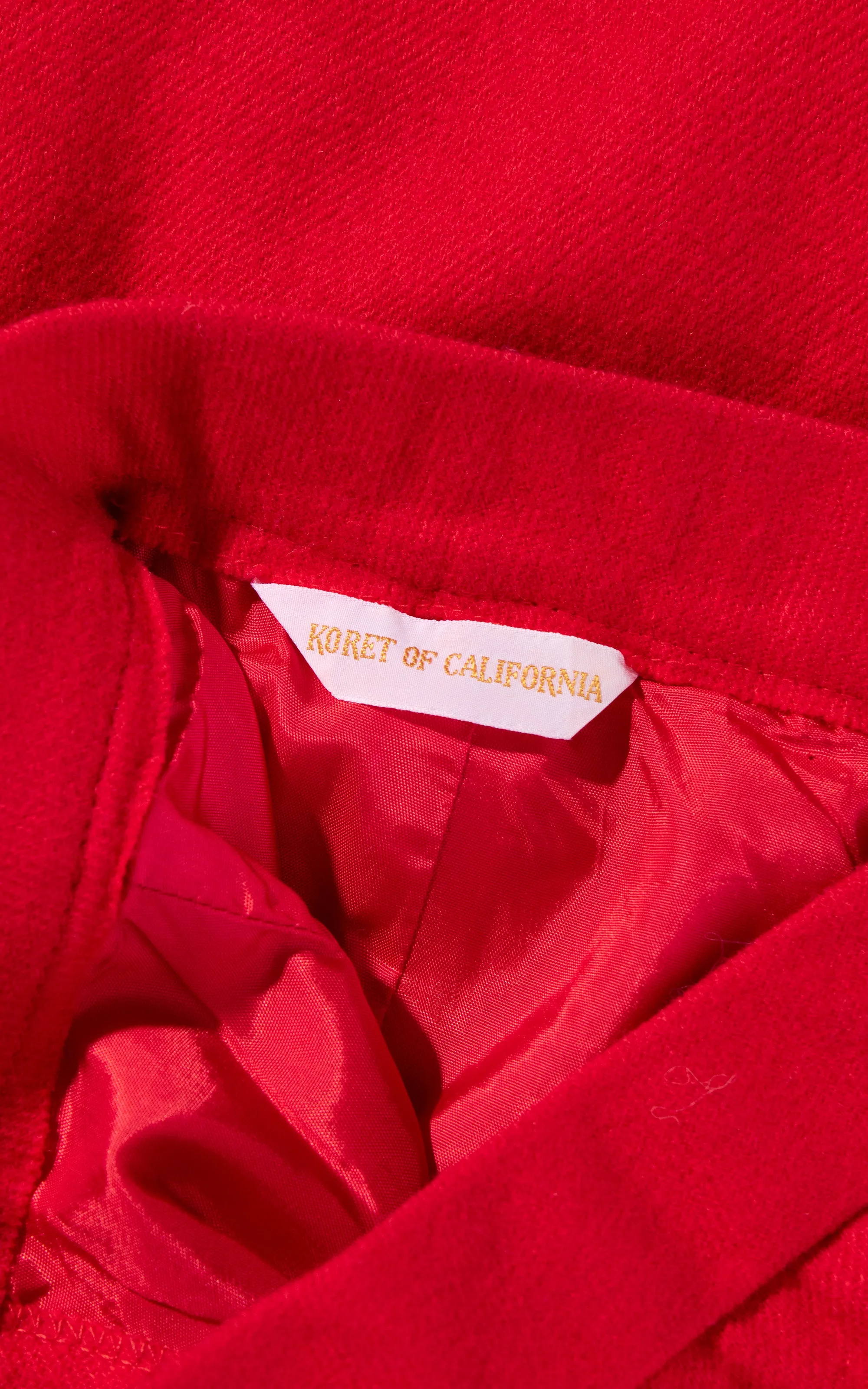 1970s Red Wool Bell Bottom Pants | x-small