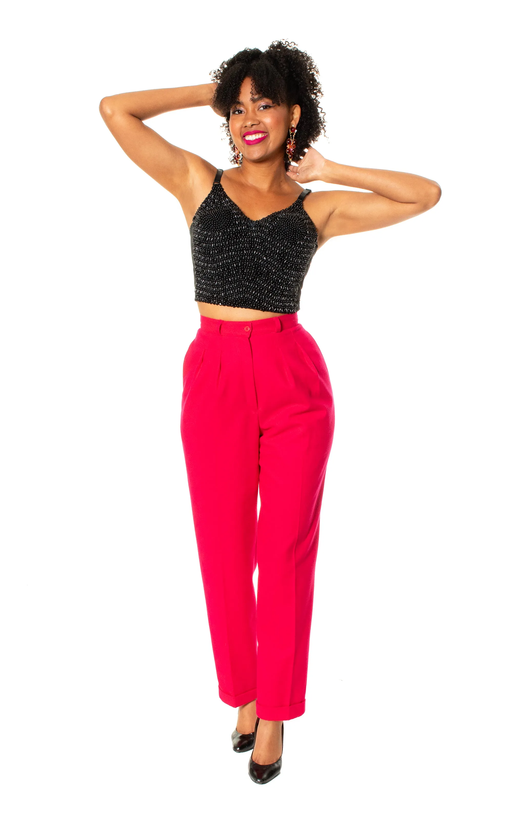 1980s ALBUM BY KENZO Hot Pink Wool Pants | small