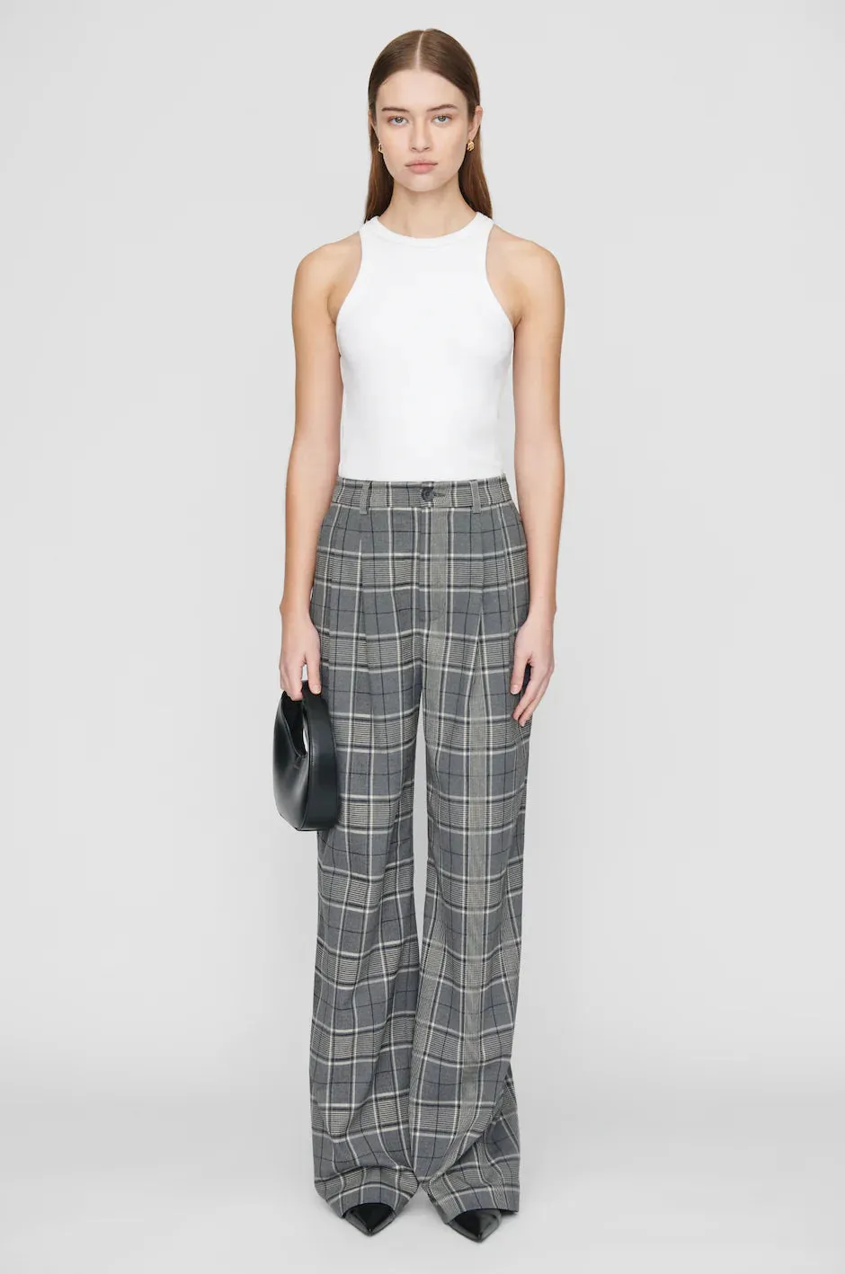 AB Carrie Pant - Grey Plaid