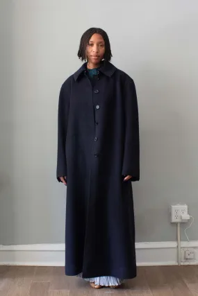 Alaa Navy Blue Wool Trench Coat