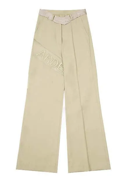 Beige High-Waisted Pants
