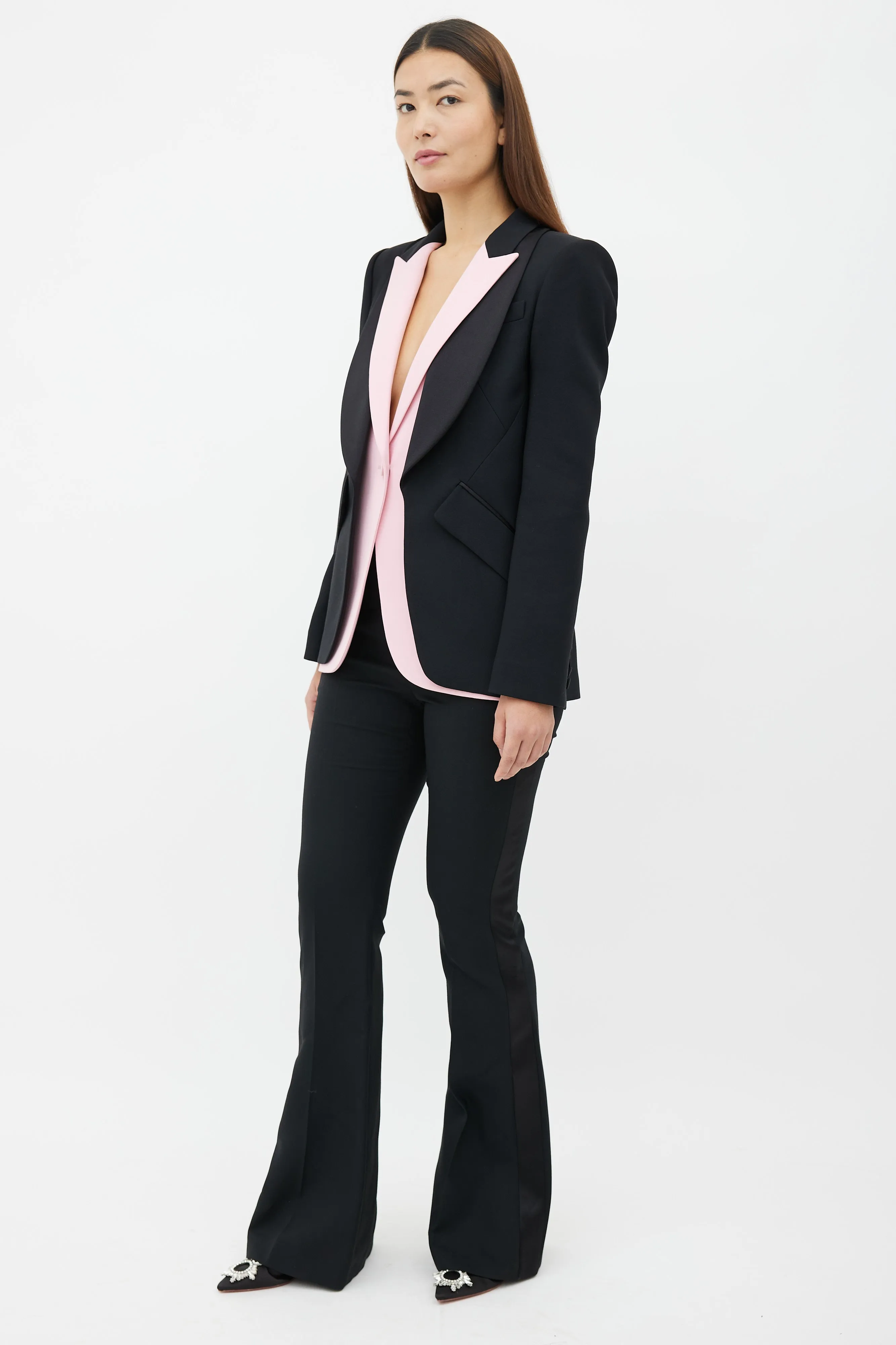 Black & Pink Two Piece Suit