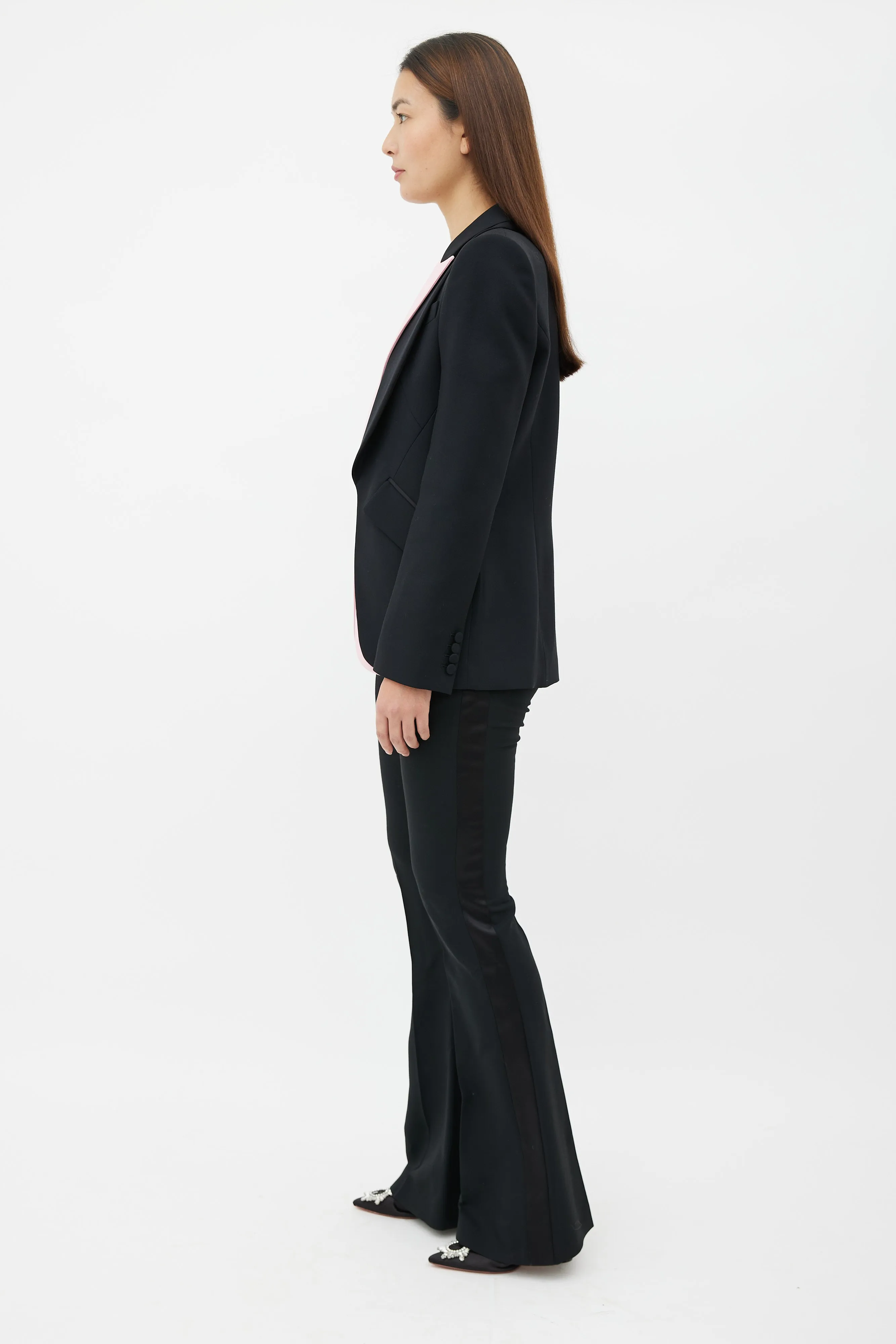 Black & Pink Two Piece Suit