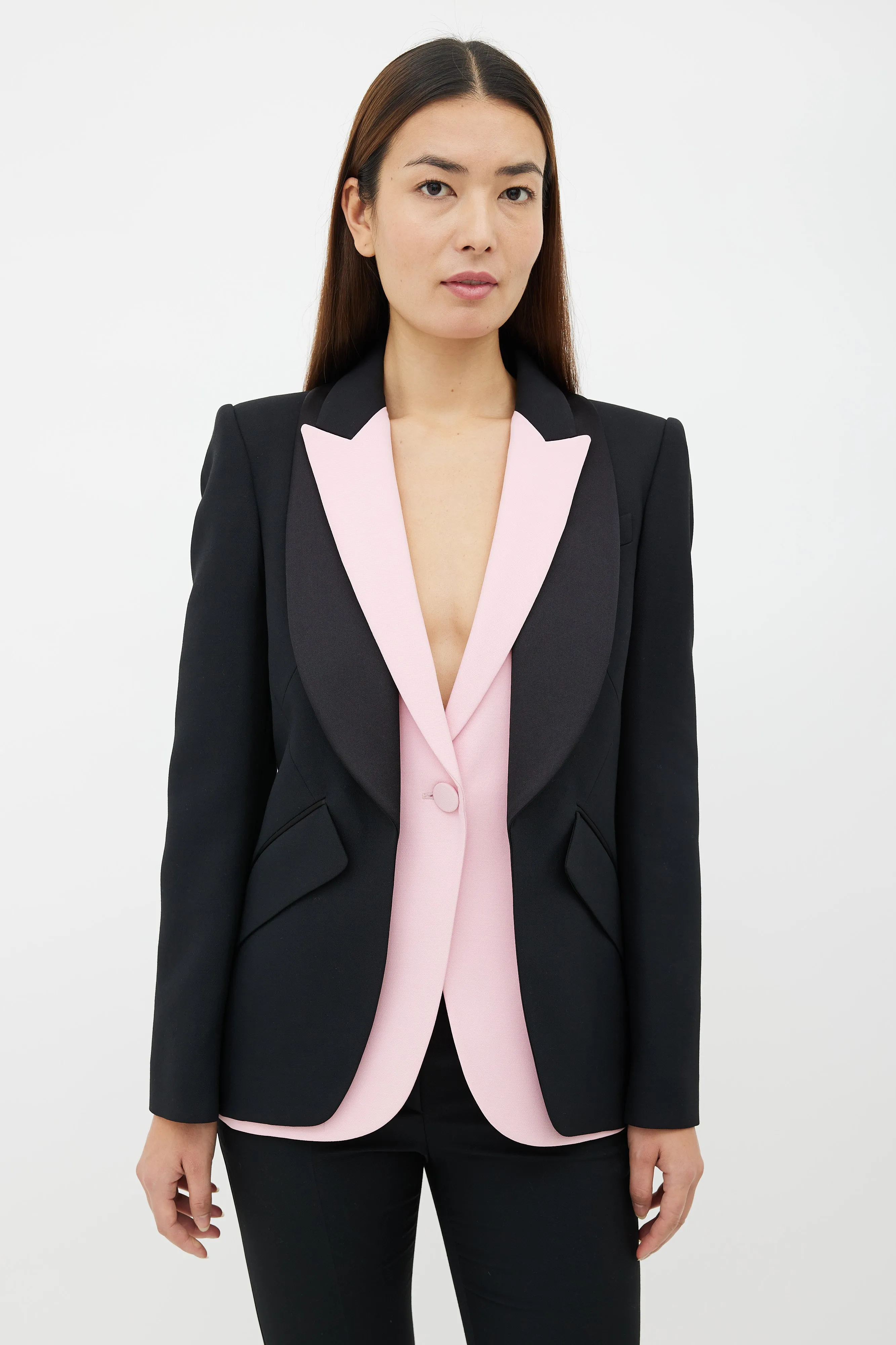 Black & Pink Two Piece Suit