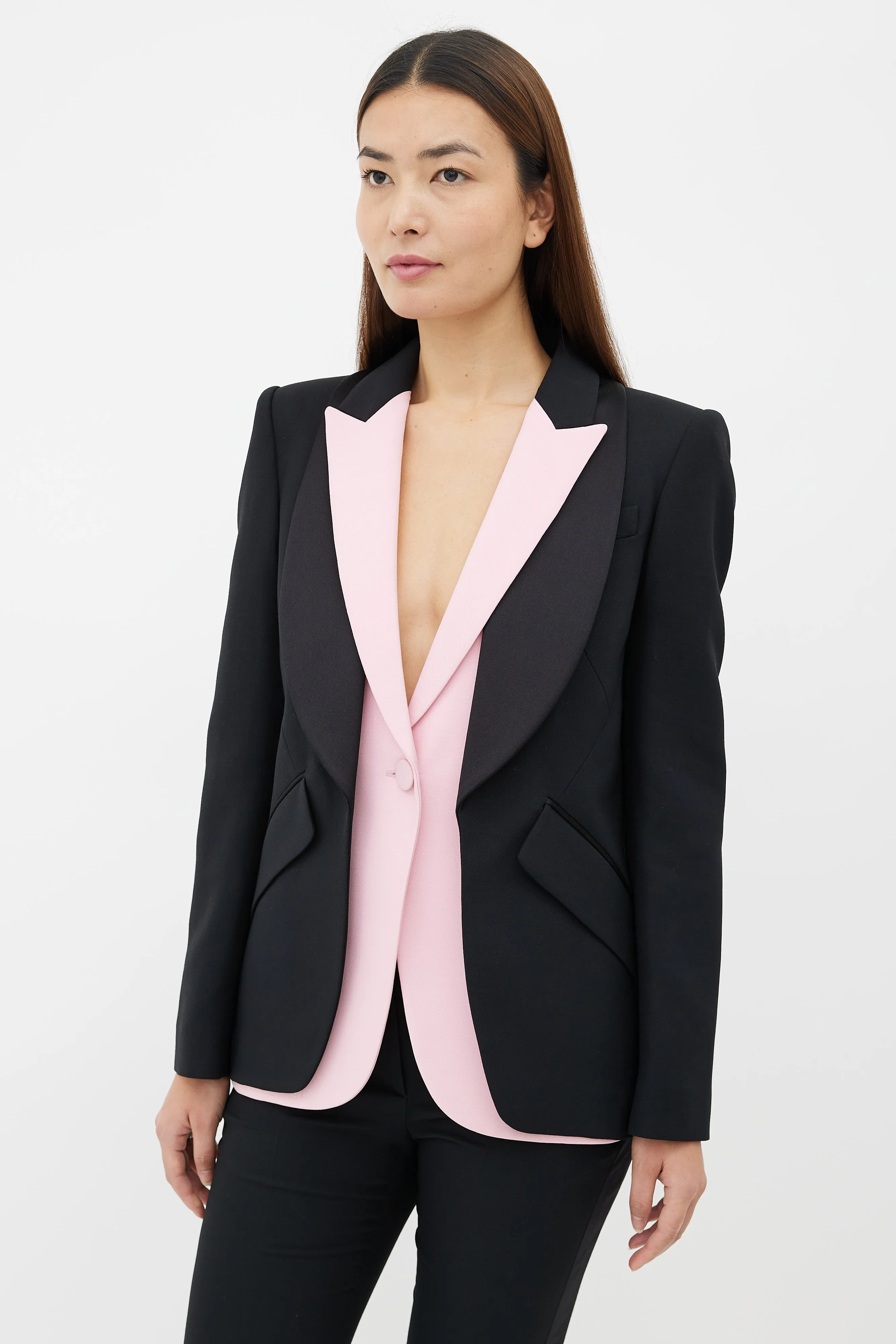 Black & Pink Two Piece Suit