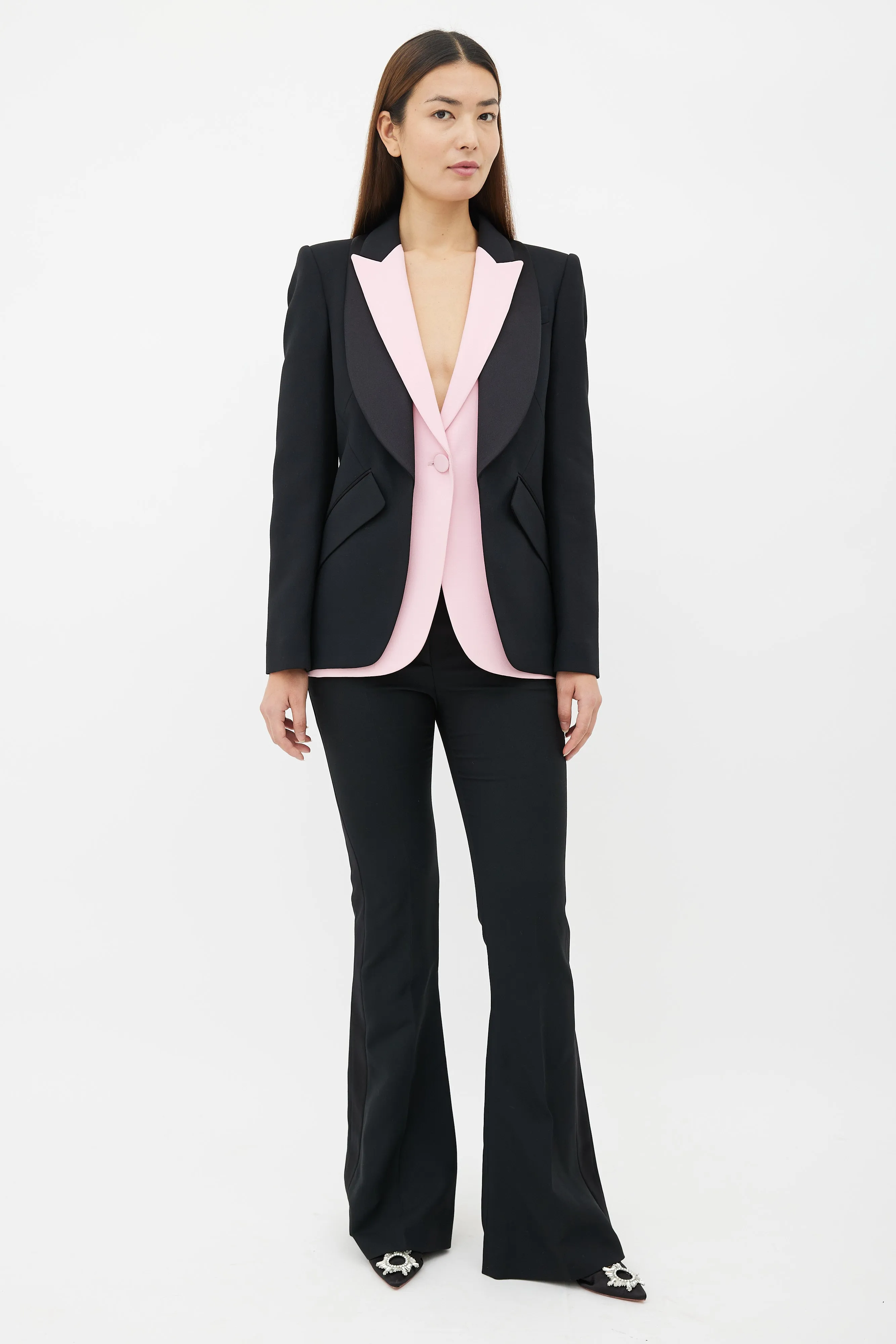 Black & Pink Two Piece Suit