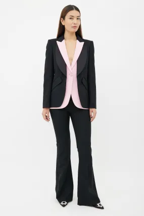 Black & Pink Two Piece Suit