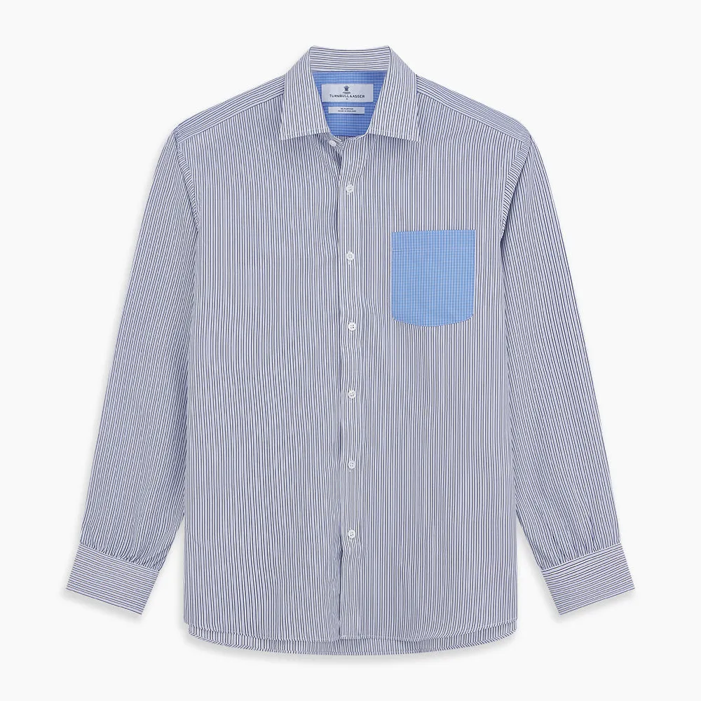 Blue Multi Stripe Cotton RE-PURPOSE Weekend Fit Finch Shirt