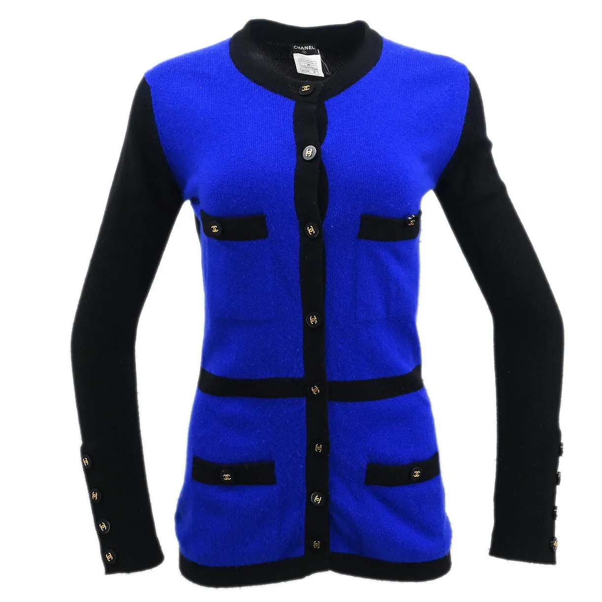 Chanel 1995 Cardigan Blue Black #40