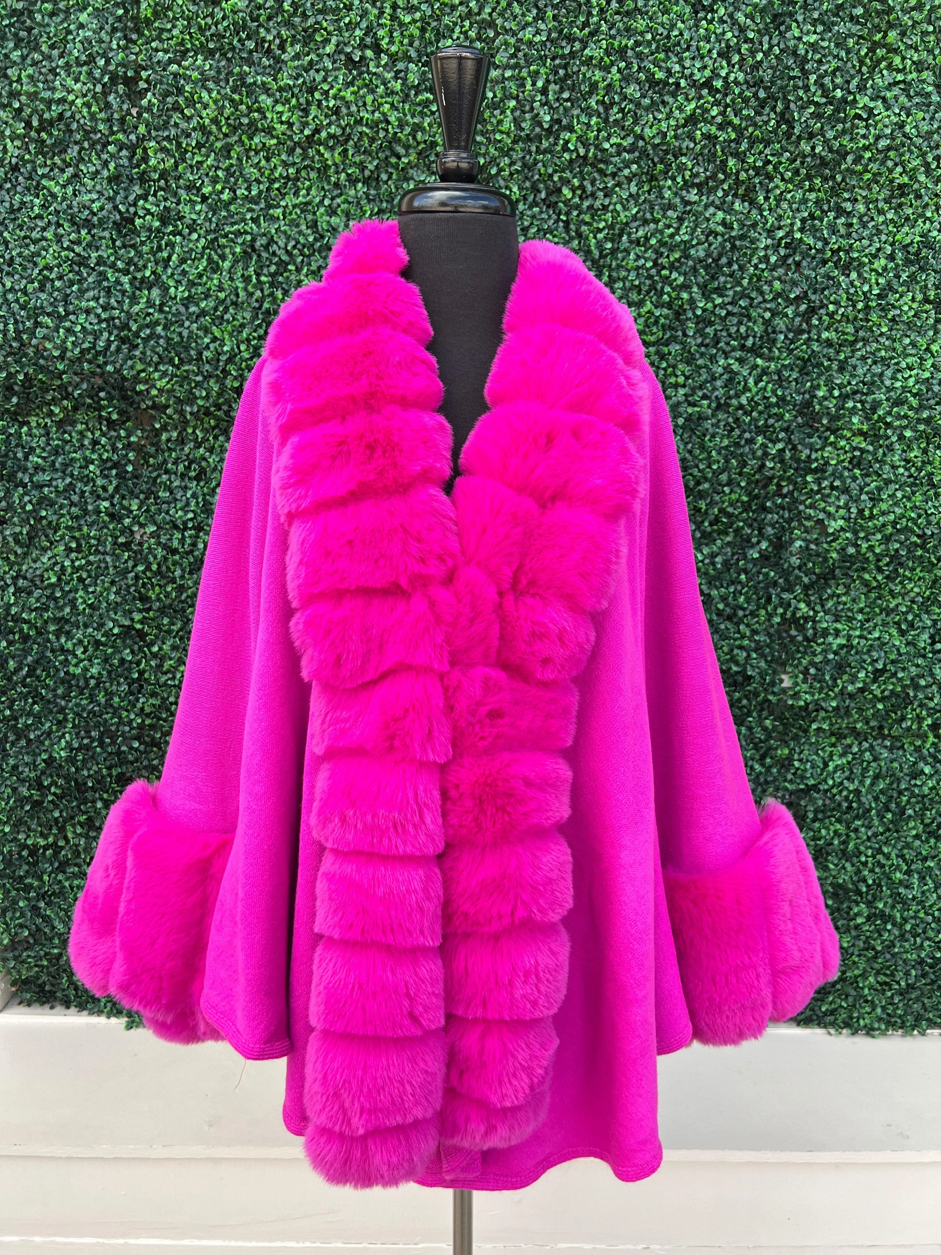 Faux Fur Cuffed Shawl