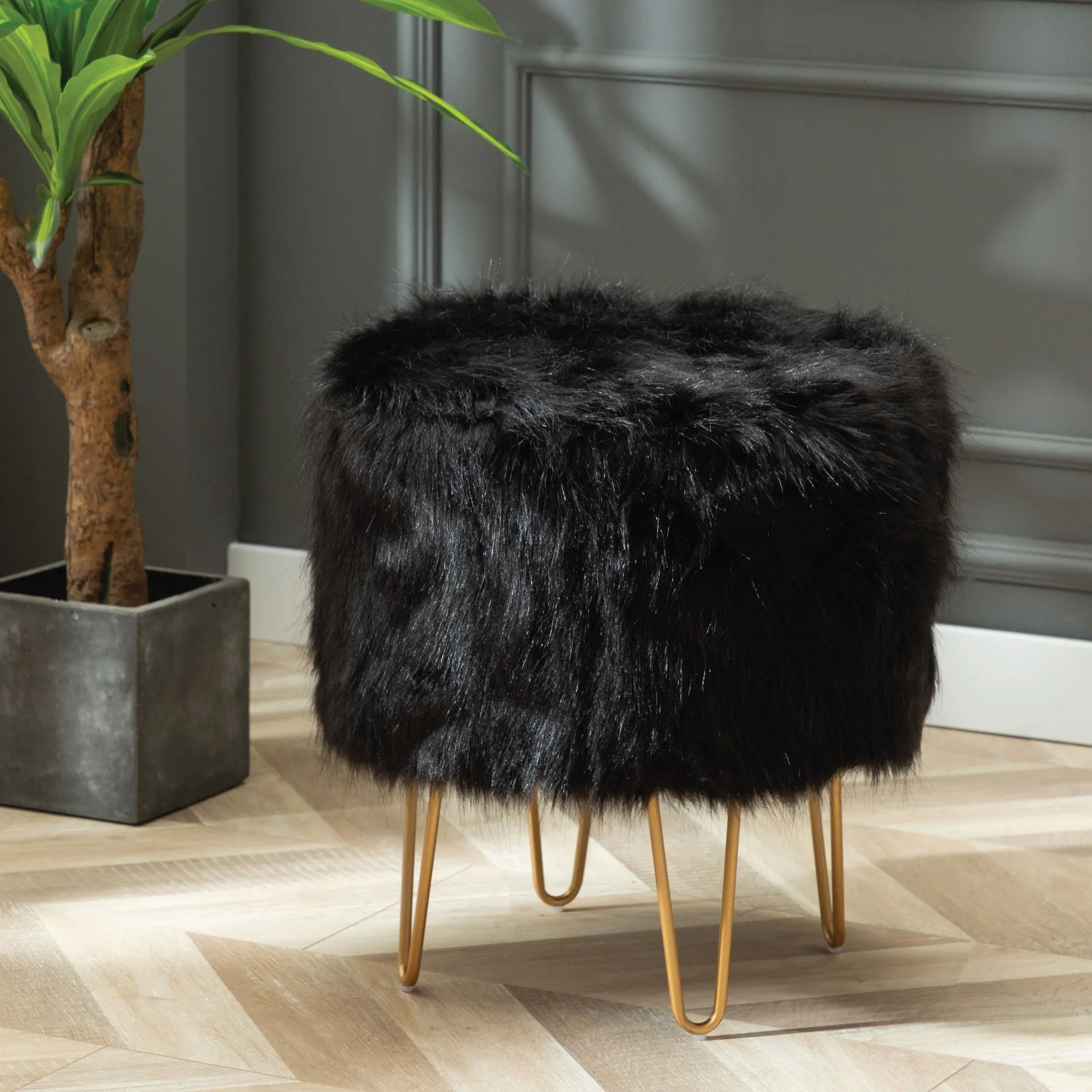 Faux Fur Ottomans