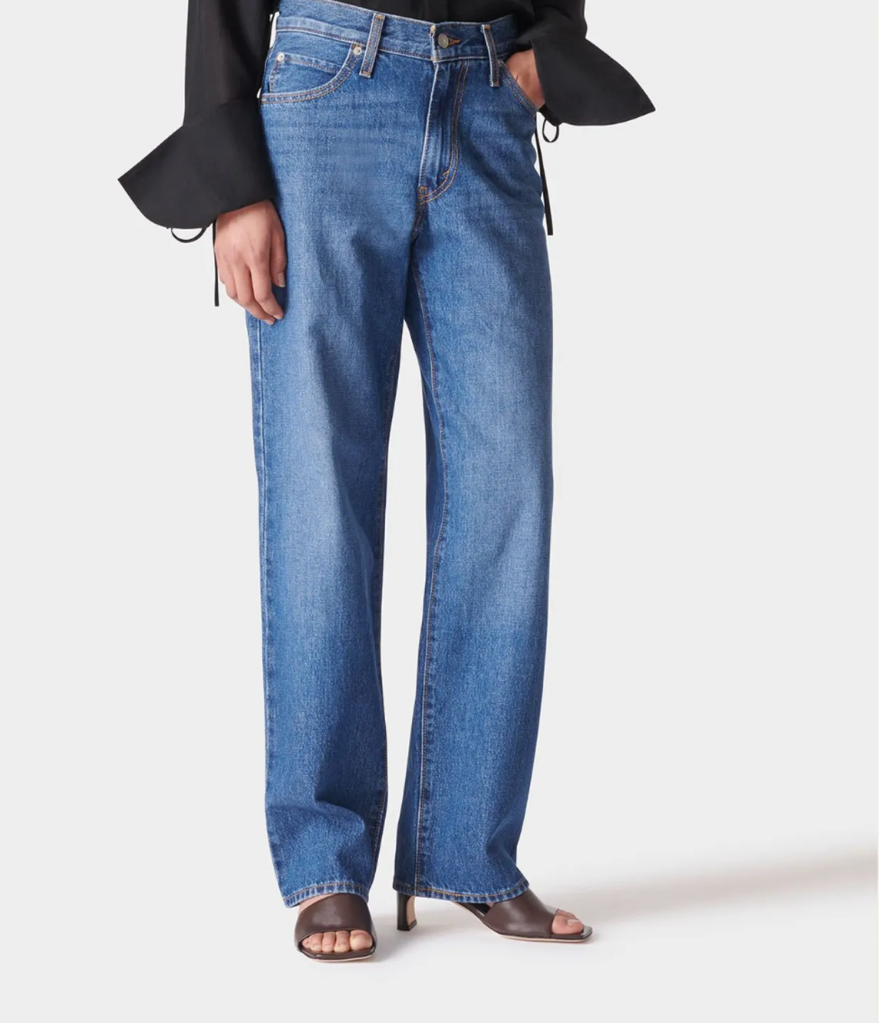 Jeanie Leather Mule in Moka