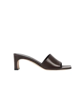 Jeanie Leather Mule in Moka