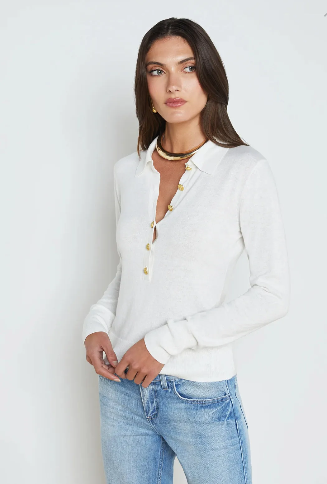 L’AGENCE Sterling Sweater in White