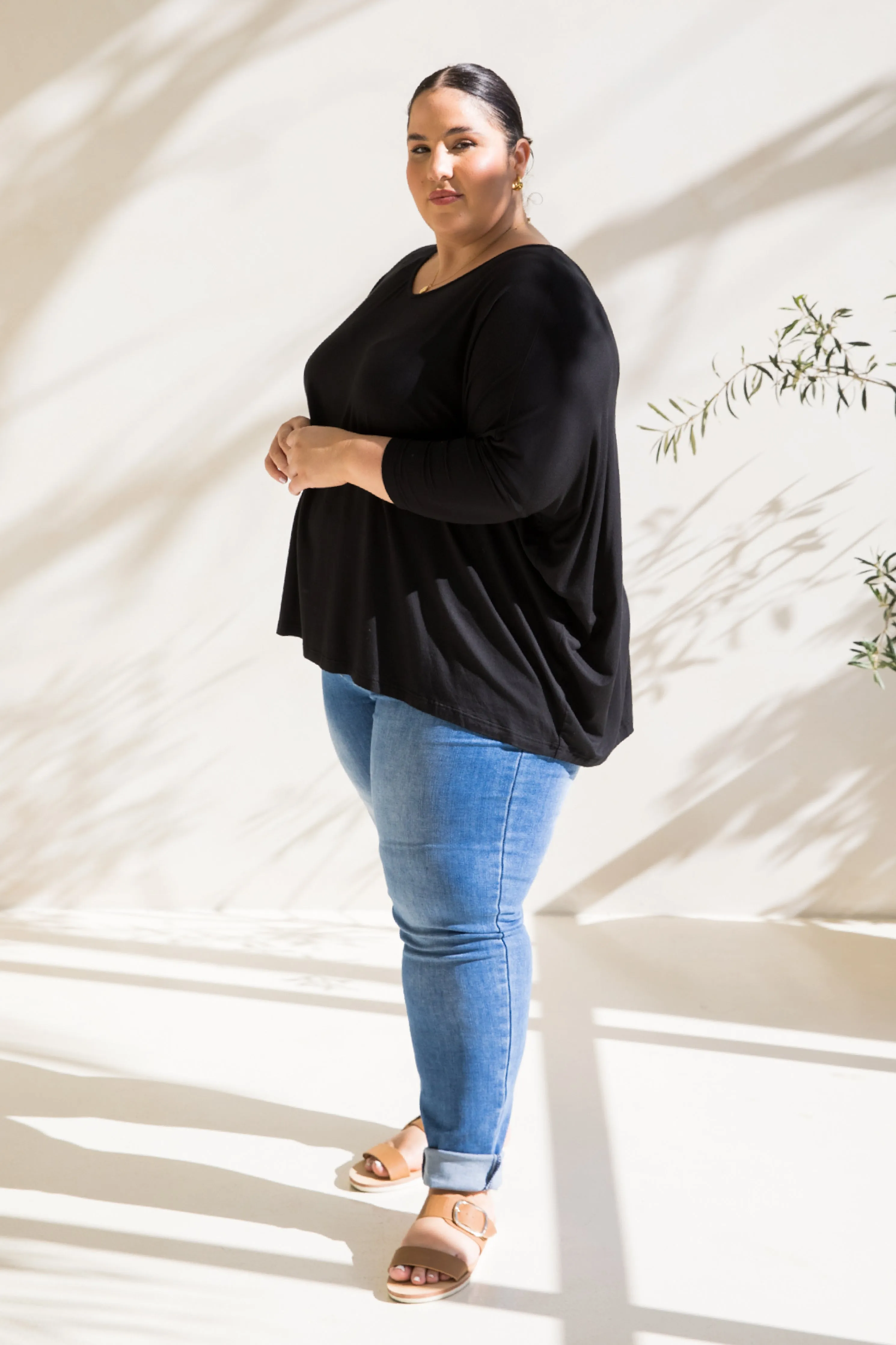 Long Sleeve Nice Top in Black