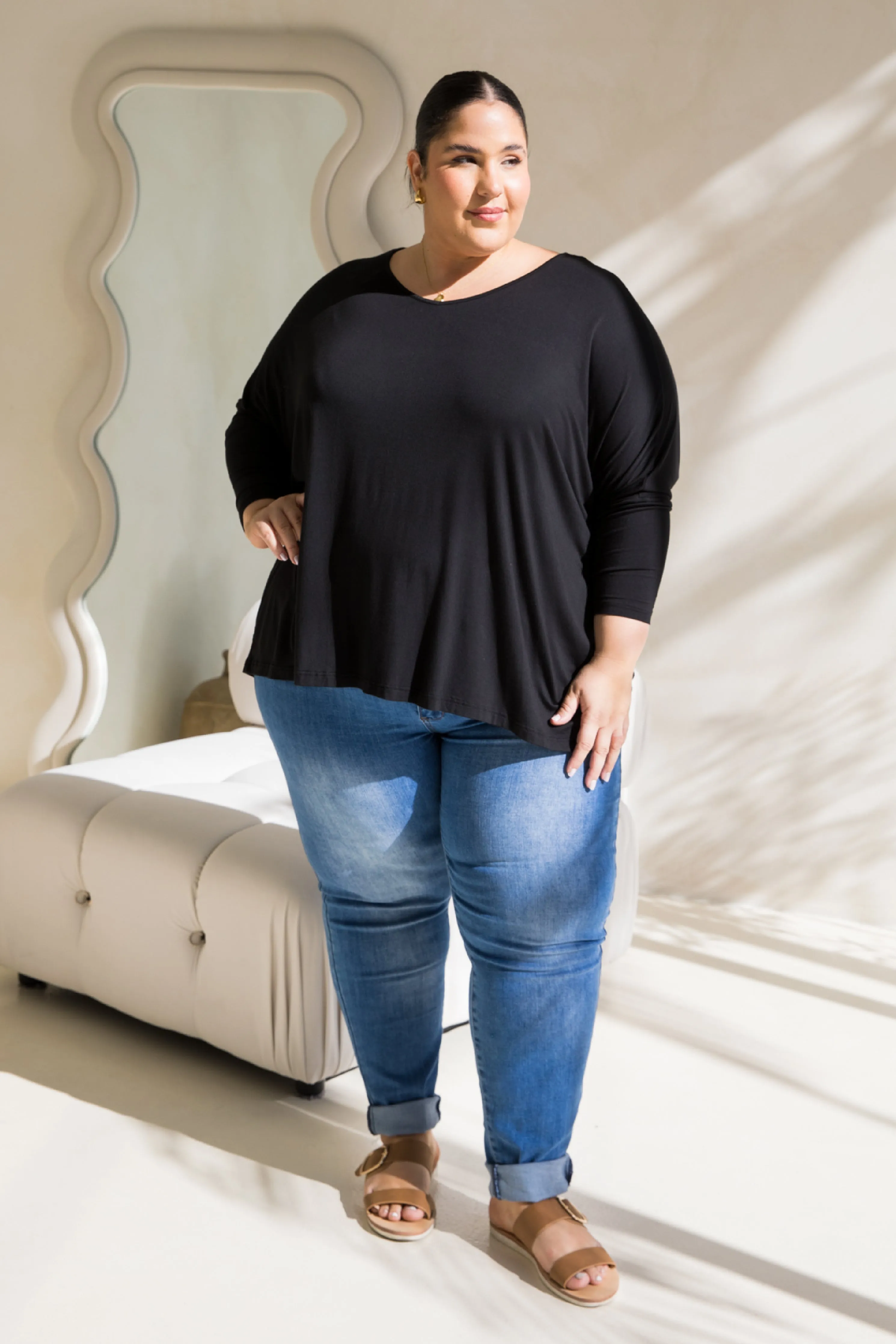 Long Sleeve Nice Top in Black