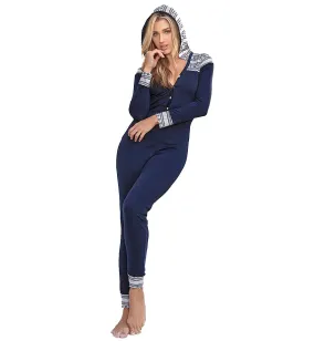 Mapale Long Sleeve Sleep Suit with Hoodie (7286) - Blue