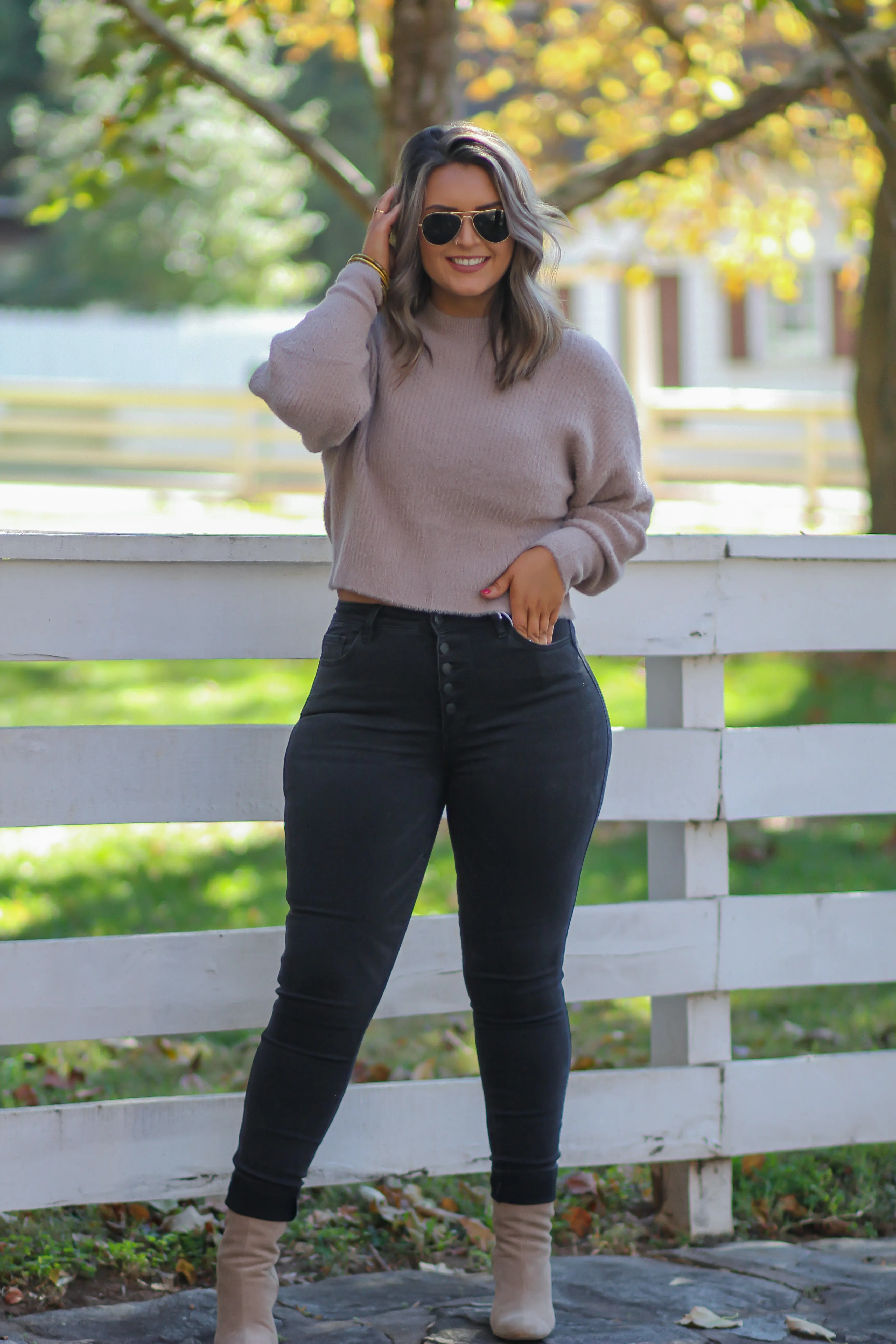 Mocha Eyelash Knit Sweater