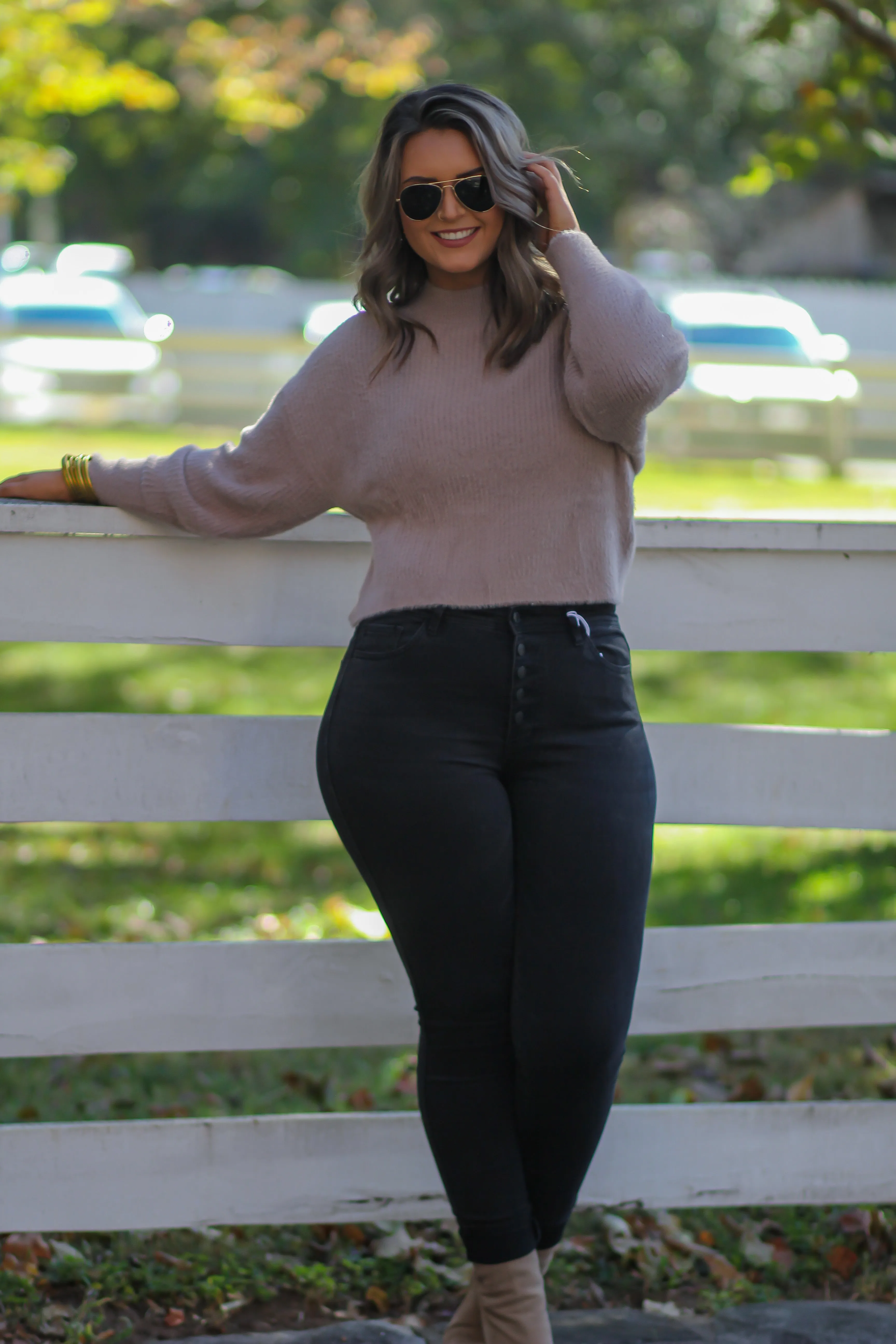 Mocha Eyelash Knit Sweater