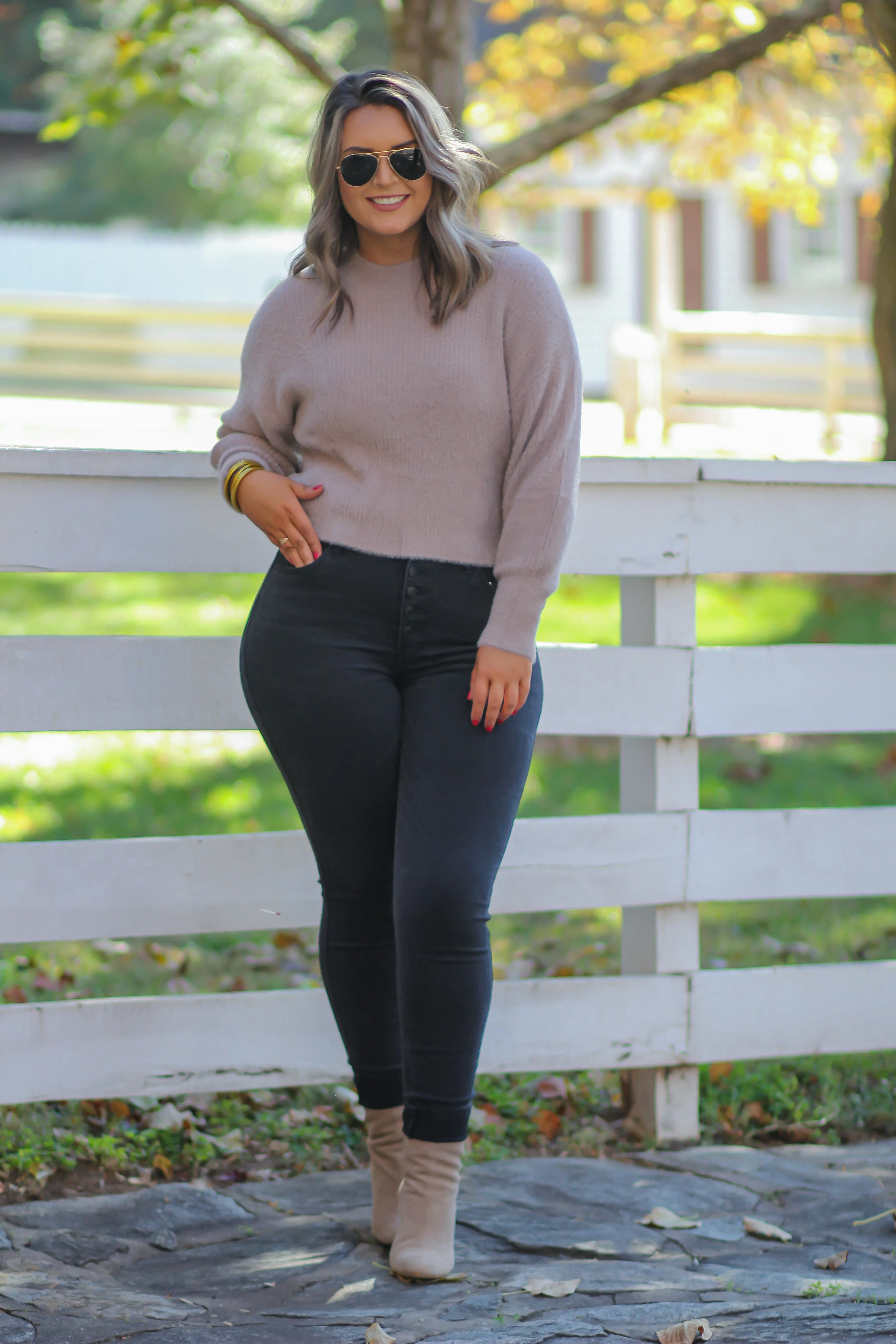 Mocha Eyelash Knit Sweater