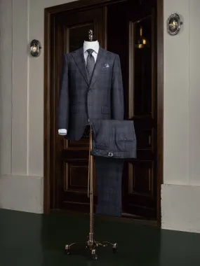Navy Checked Suit