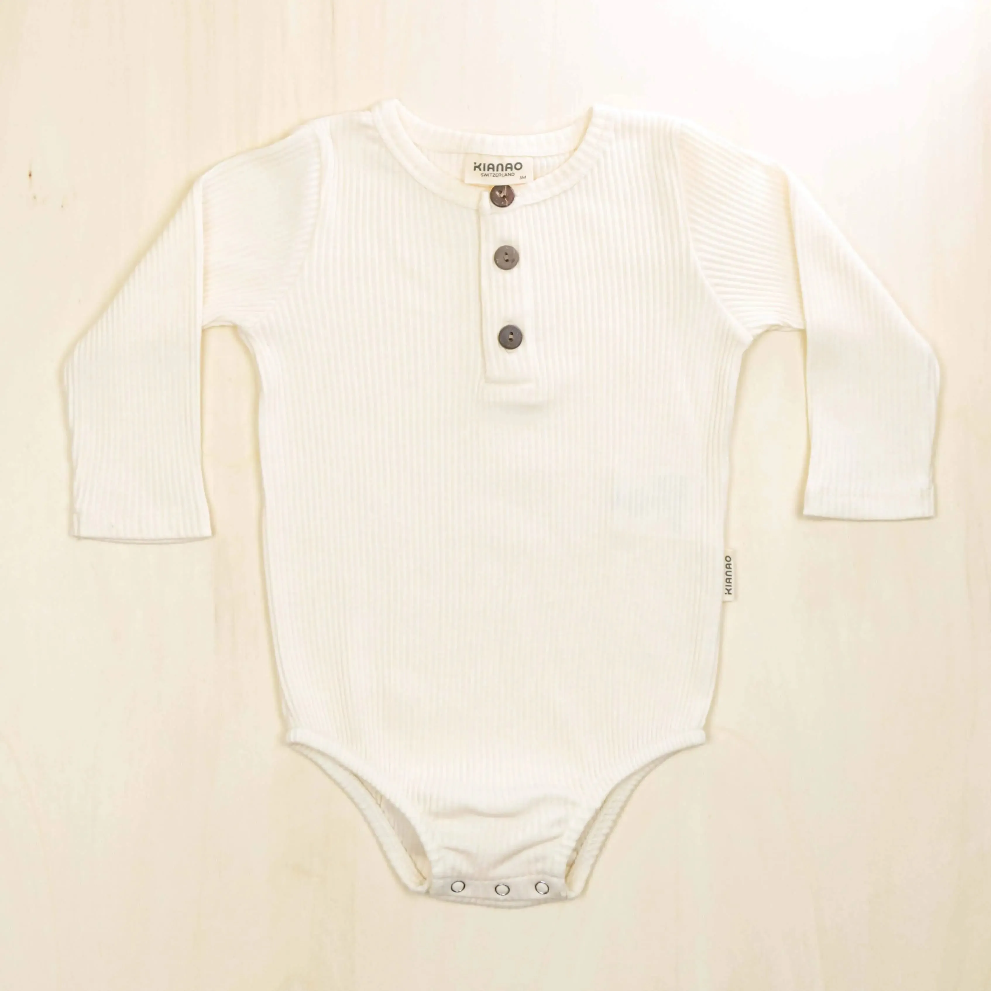 Organic Baby Romper Long Sleeve Henley Winter Bodysuit