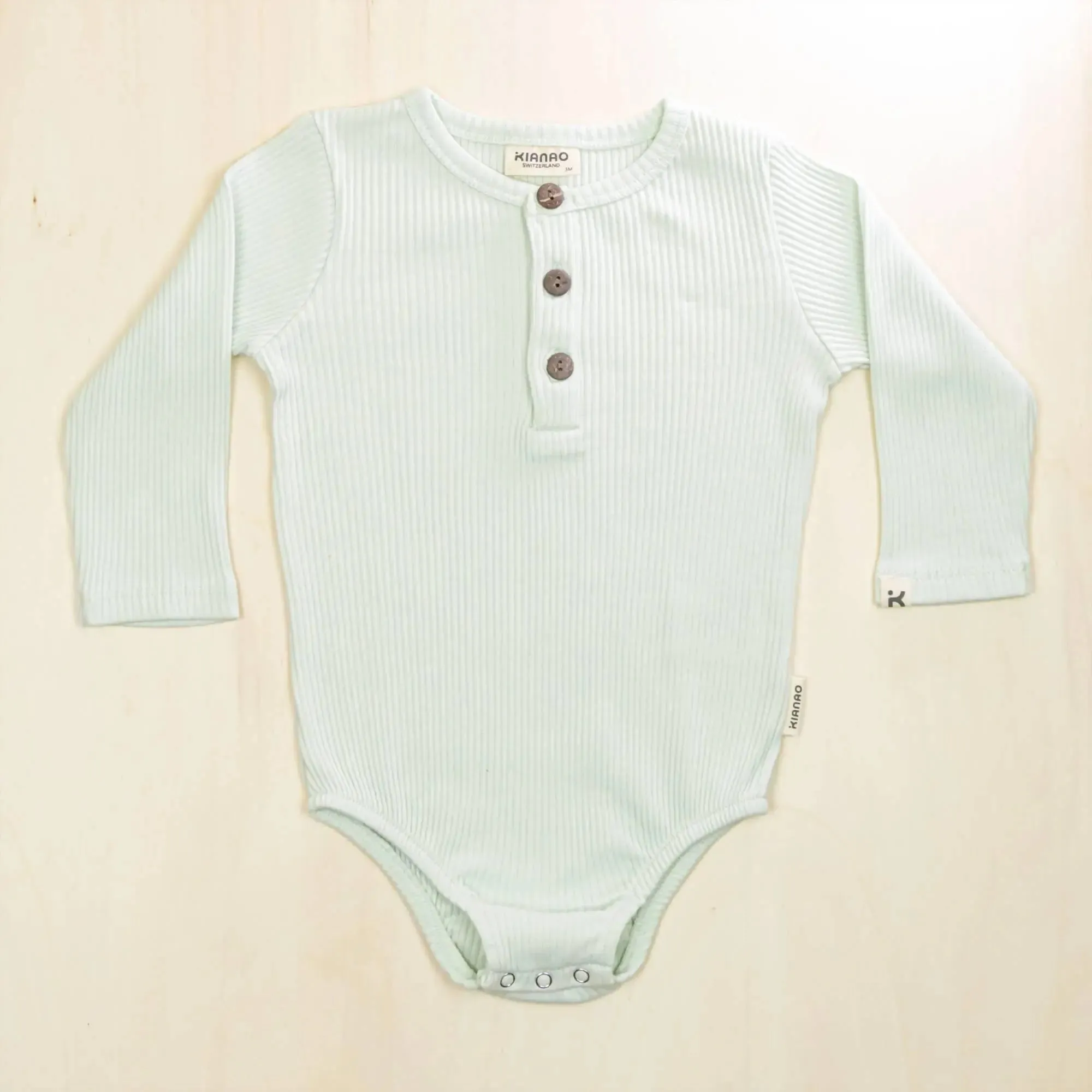 Organic Baby Romper Long Sleeve Henley Winter Bodysuit