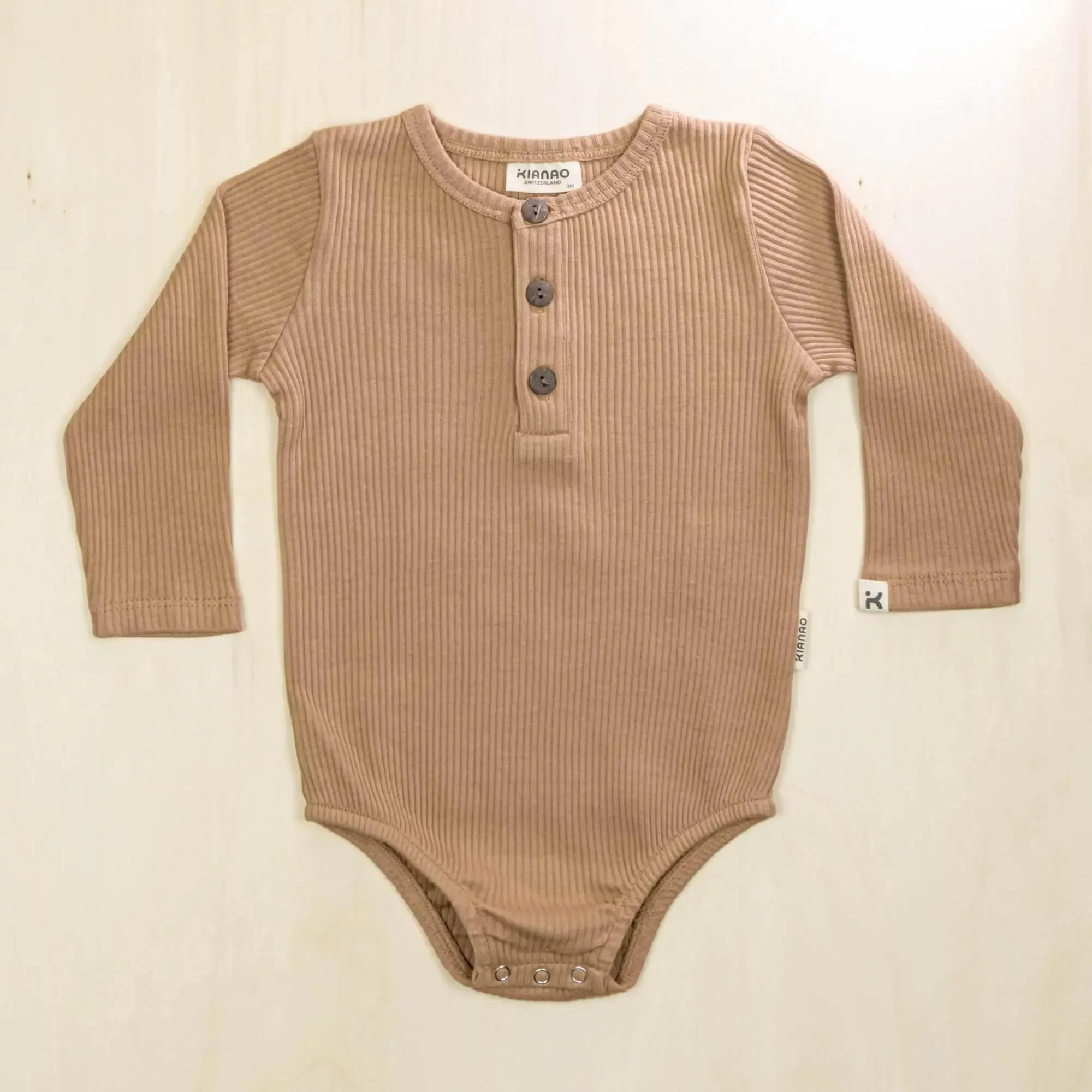 Organic Baby Romper Long Sleeve Henley Winter Bodysuit
