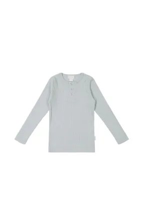 Organic Cotton Modal Long Sleeve Henley - North Star