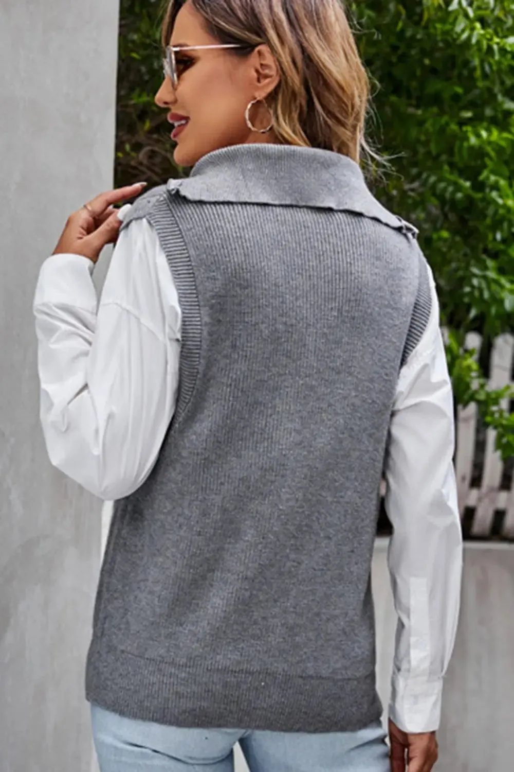 Quarter Zip, Ribbed Sweater Vest