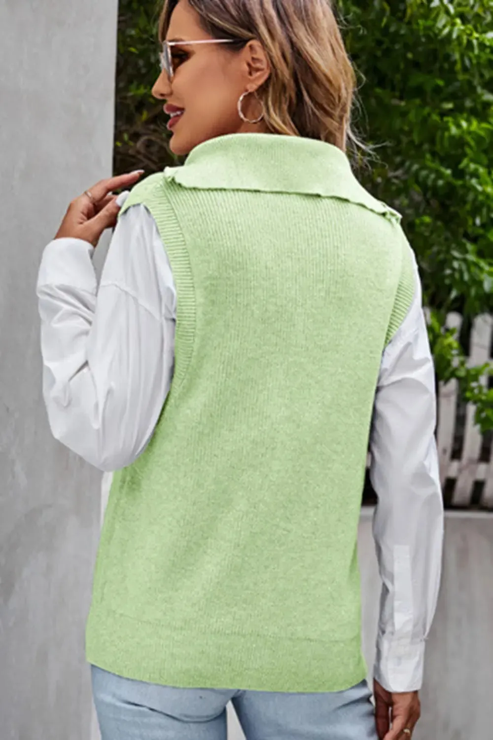 Quarter Zip, Ribbed Sweater Vest