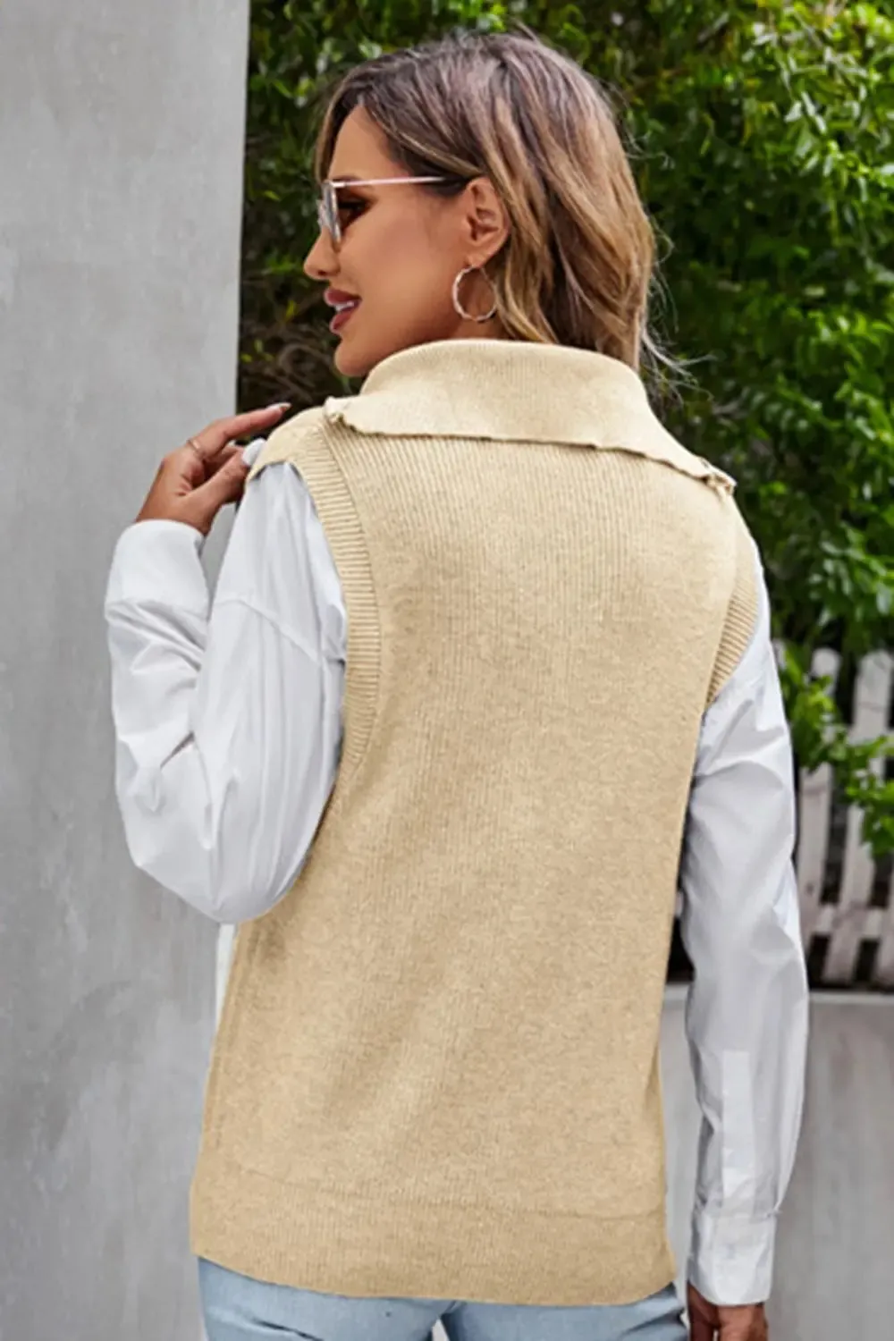 Quarter Zip, Ribbed Sweater Vest