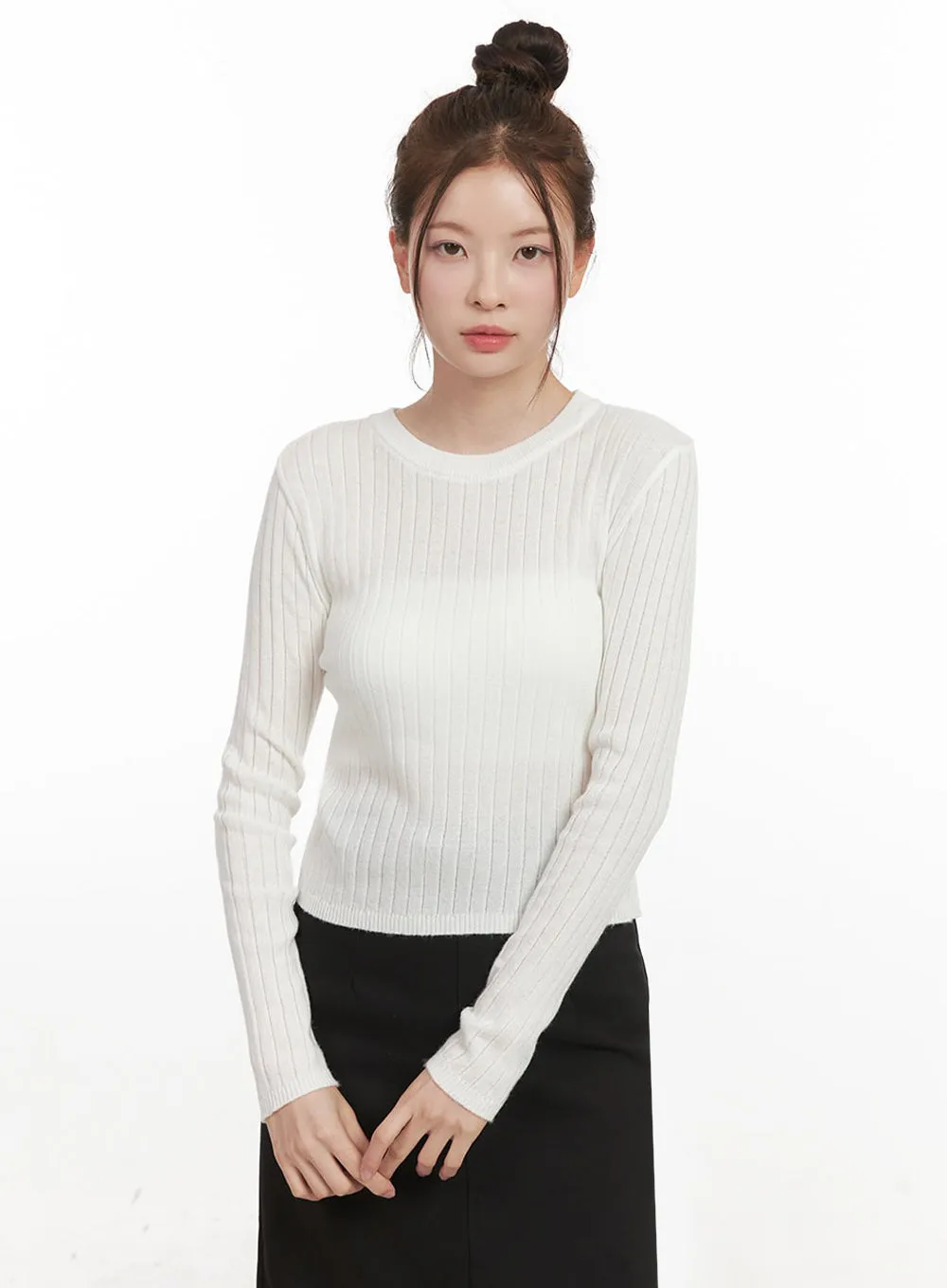 Ribbed Cropped Sweater IF505