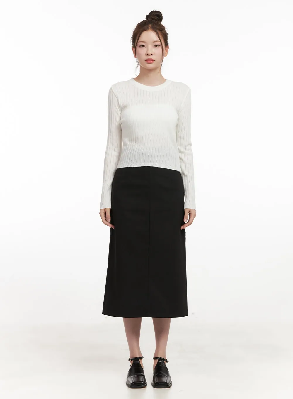 Ribbed Cropped Sweater IF505